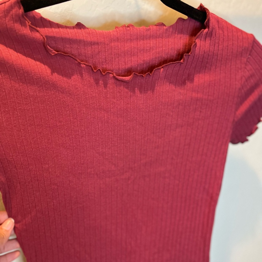 SHEIN Lettuce Trim Rib-knit Bodycon Dress - Picture 2 of 4